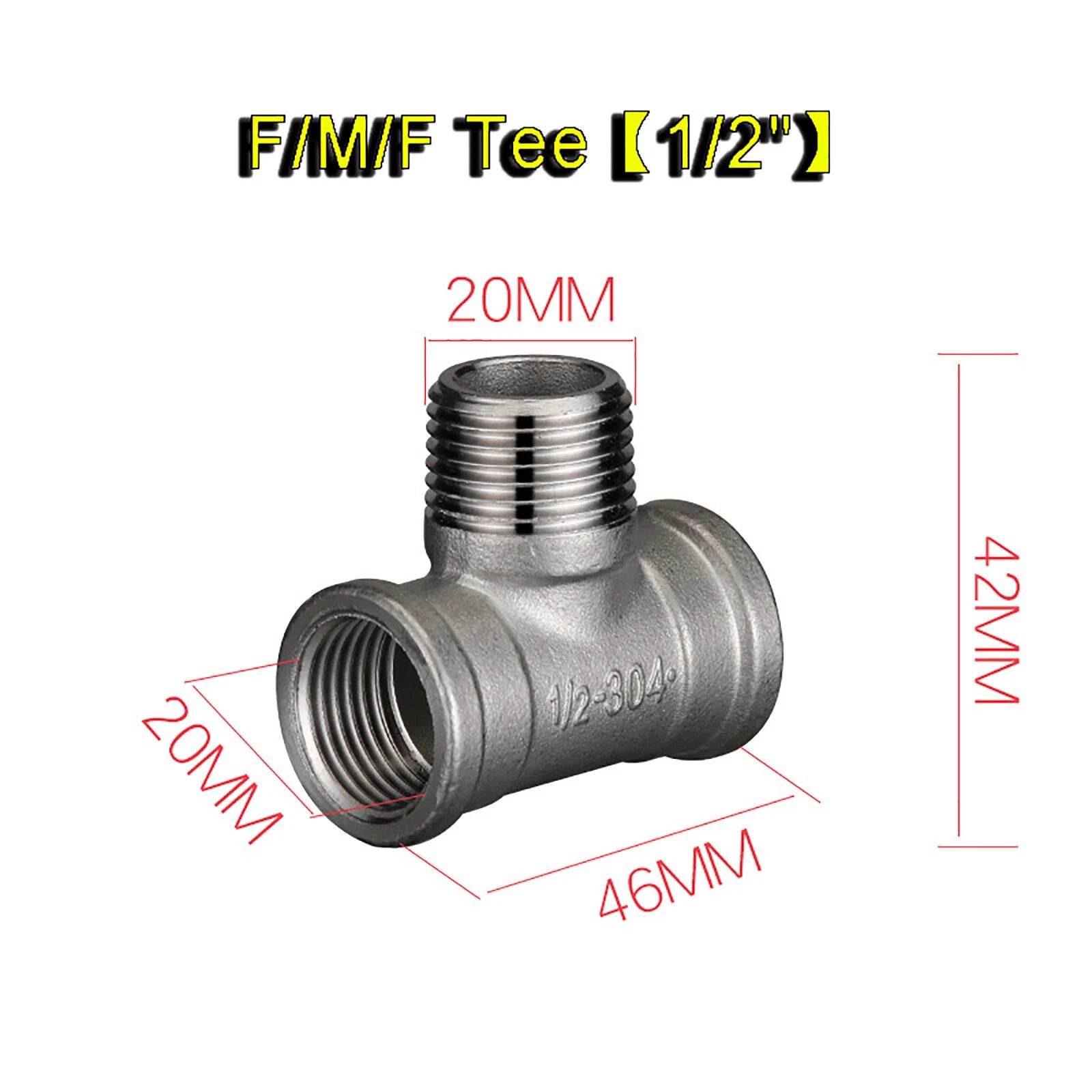 304 Stainless Steel BSP Tee & Cross Pipe Fittings — 1/8" to 2" | F&F&F, M&M&M, Reducer & Cross