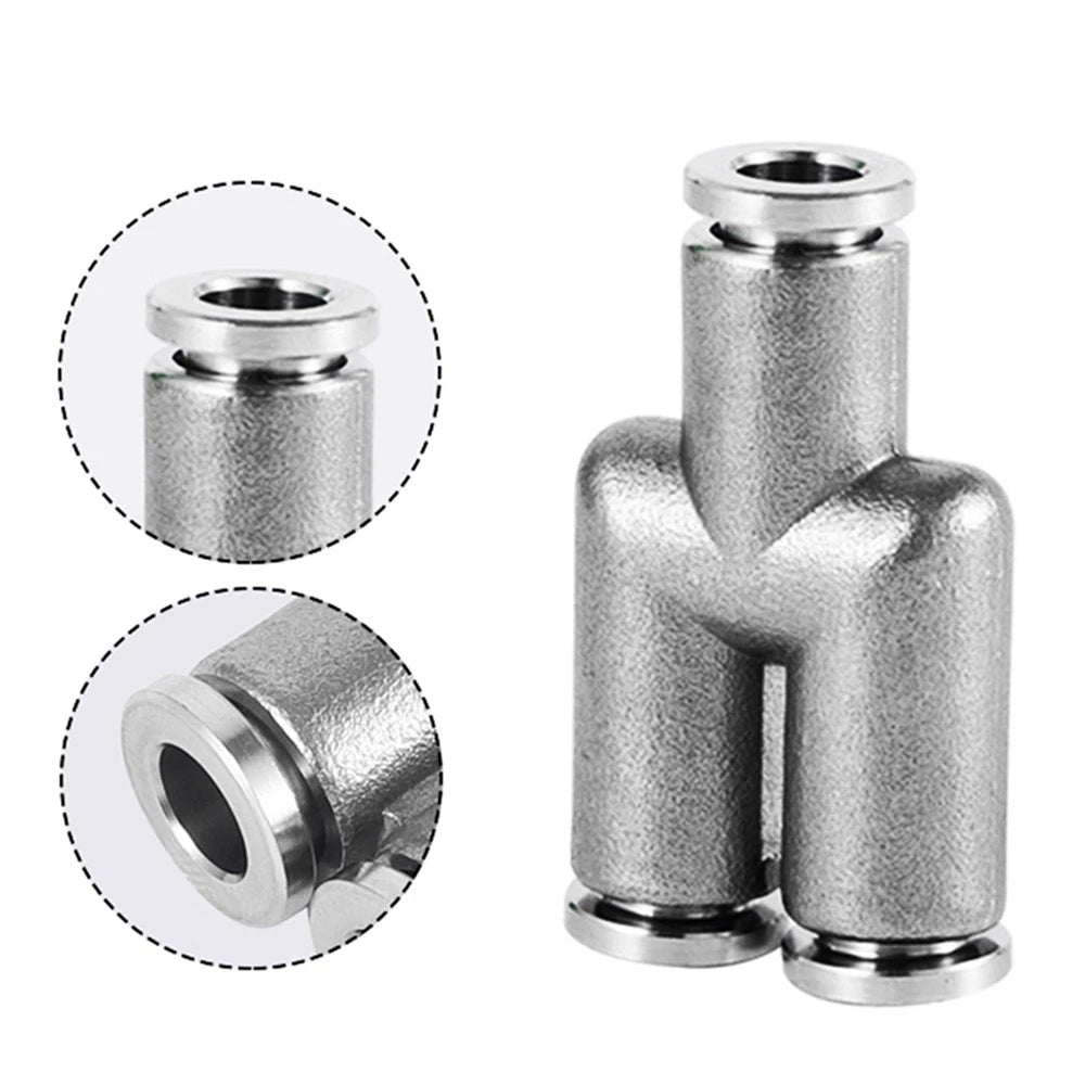 A2 Stainless Steel Pneumatic Push-in Fittings — All Types, 4–16mm