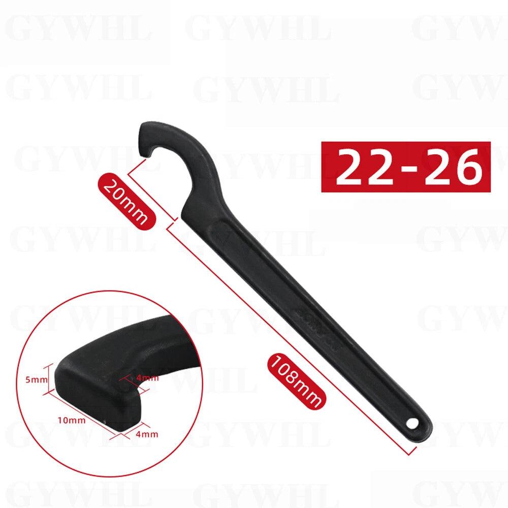 Carbon Steel Crescent Hook Head Round Nut Spanner C Shape Wrench Tool Hand Tool