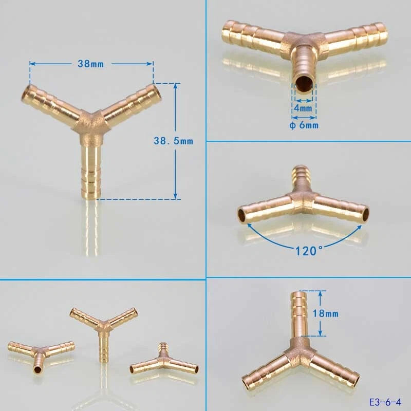 Brass Hose Joiner Fittings — Straight, Y, T & 4-Way Connectors | 6mm–19mm