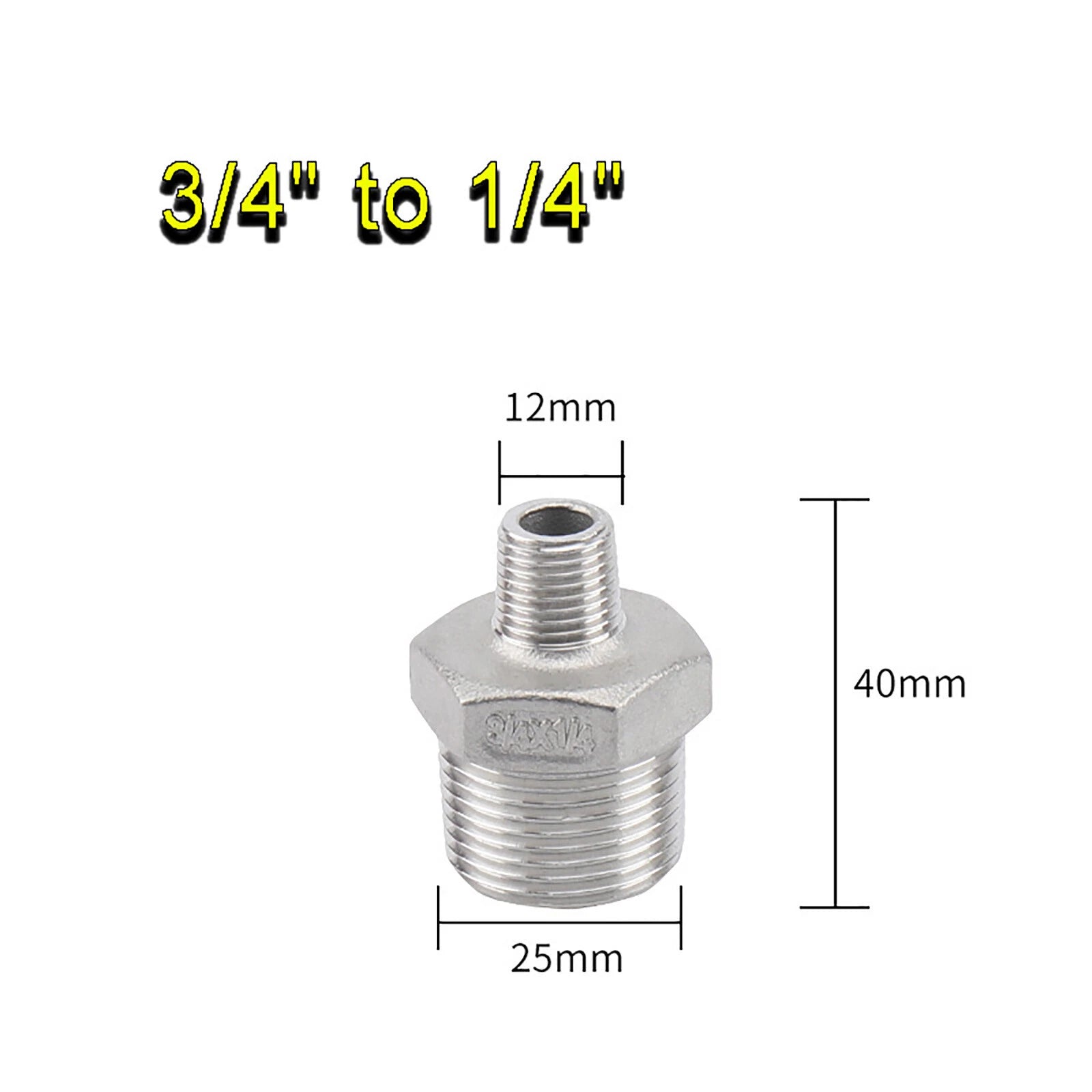 BSP Male to Male Reducing Hex Nipple 304 Stainless Steel Pipe Connector