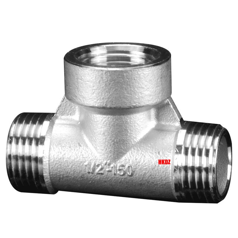 304 Stainless Steel BSP 3-Way Pipe Fitting — 1/4" to 2" Female & Male Thread Tee Connector