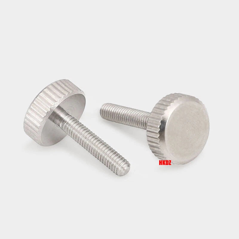 M3/M4 5mm to 20mm Flat Head Knurled Thumb Screws 303 Stainless Steel Hand Bolts
