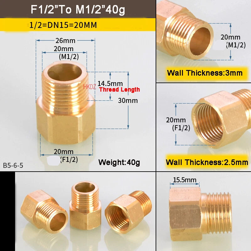 1 8" BSP Brass Reducing Fittings Female To Male Thread Connector Adaptor Coupler