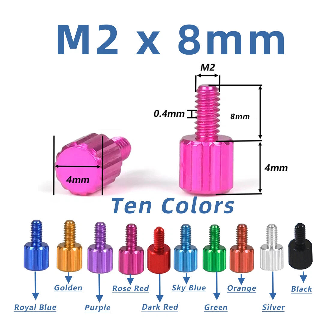 Knurled Thumb Screws Aluminum Alloy — M2 M2.5 M4 M5 M6 Flat Head Hand Grip Knob Bolts
