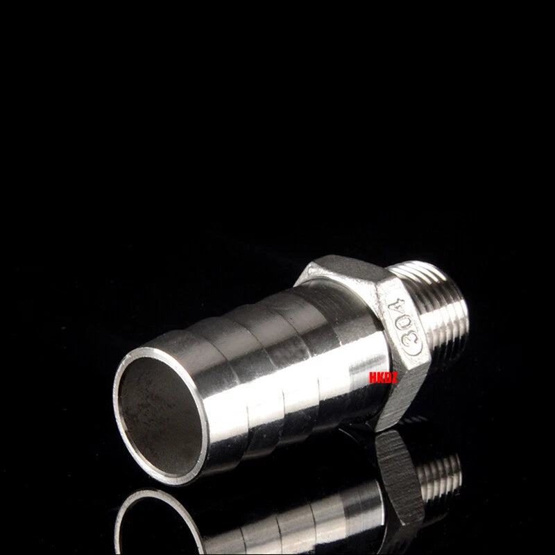 Stainless Steel 304 Barb Hose Tail Connector – 1/2" & 3/4" BSP Male Thread Hose Fittings