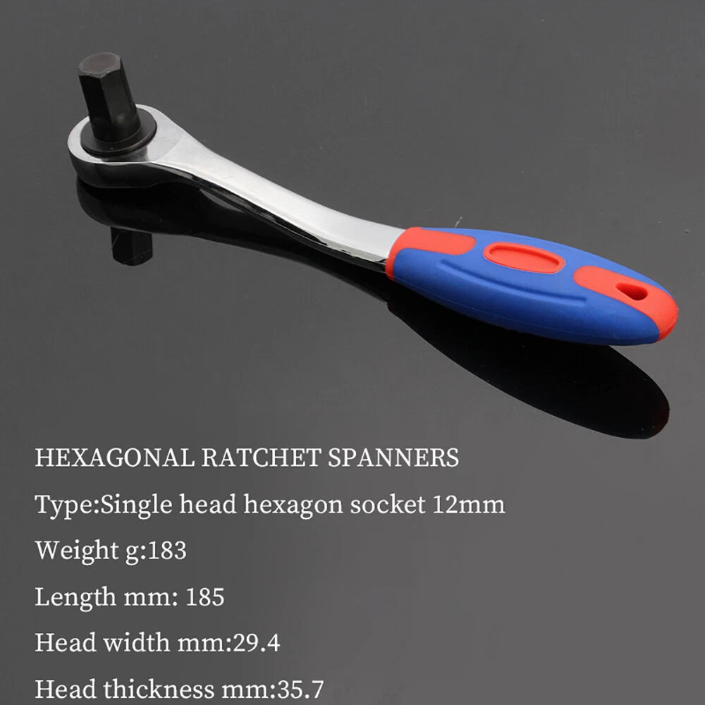 Steel Hex Ratchet Wrench Single Head Headed Hexagonal Ratchets Drive Ratchets