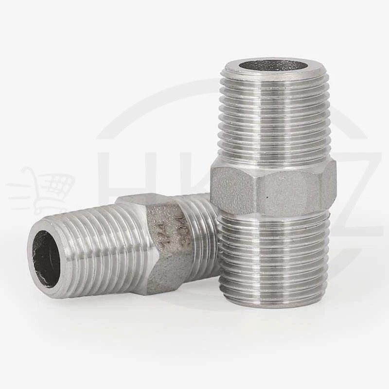 BSP Male to Male Stainless Steel Hexagon Nipple Pipe Fittings | 201 / 304 / 316 | 1/8" to 4"