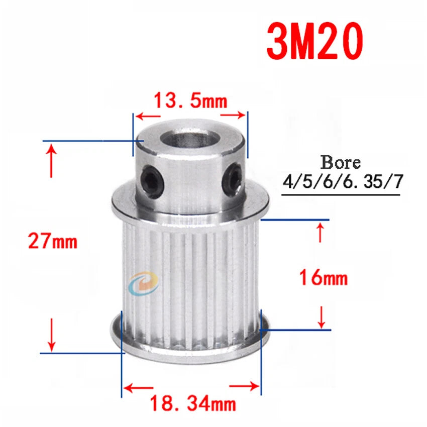 HTD-3M 12T-150T Timing Belt Pulley With Step Bore 8-25mm, For 15mm Width Belt
