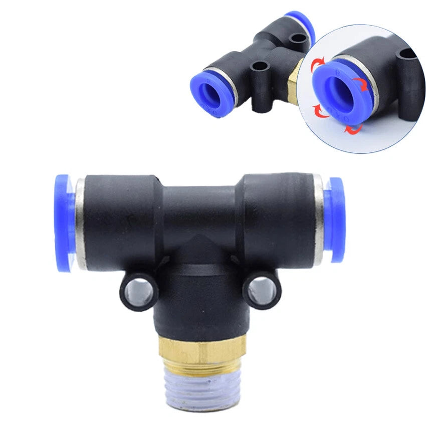 4- 16mm Nylon Pneumatic Push Fit Connector Tube Pipe Joiner Air Water Lines Hose
