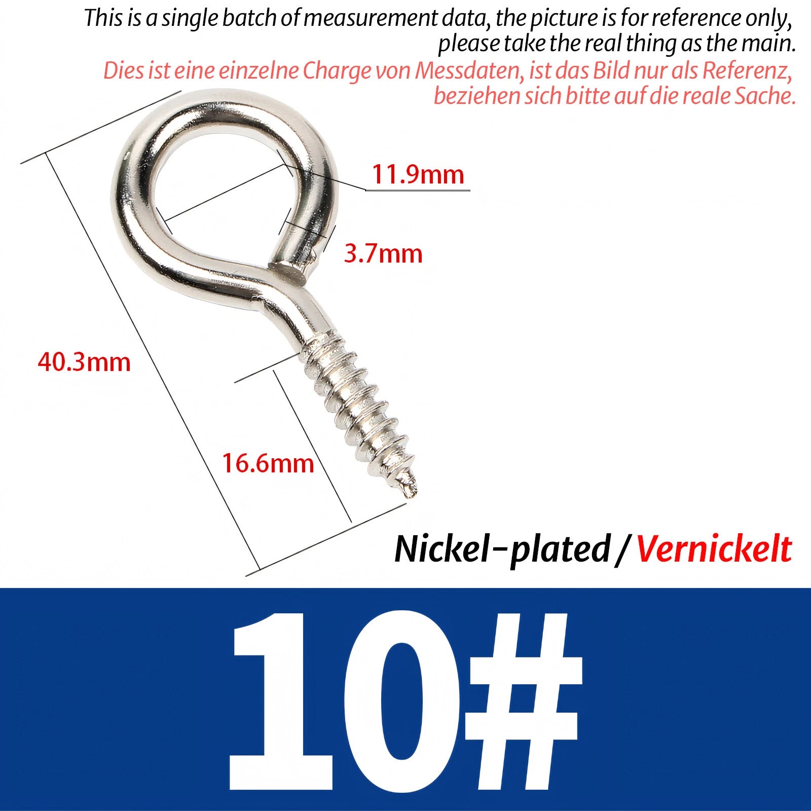 Screw-In Eye Hooks & Open Hooks — Nickel, Zinc & 304 Stainless, 16–106mm, All Sizes