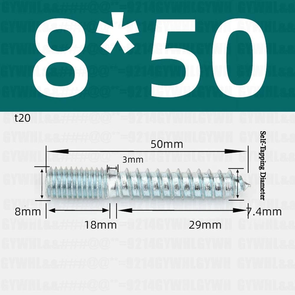 M6 M8 M10 Hanger Bolts – Zinc Plated Steel Torx Drive, Headless Furniture Wood Screws for Sofa Legs & Mounting