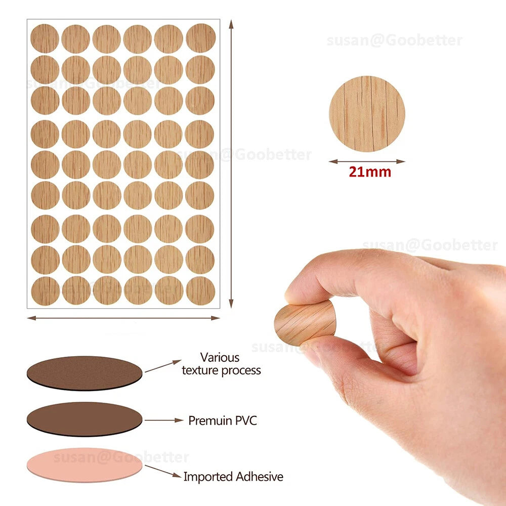 21mm Self Adhesive Decorative Screw Holes Nail Cams Cover Caps Furniture Kitchen
