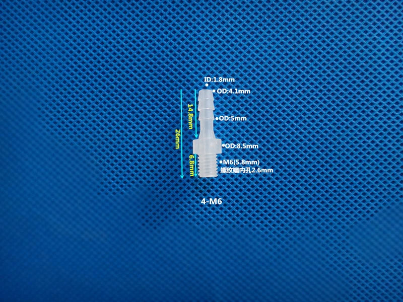 Aquarium Accessories Plastic Hose Barb Fitting Metric Thread Male Connector