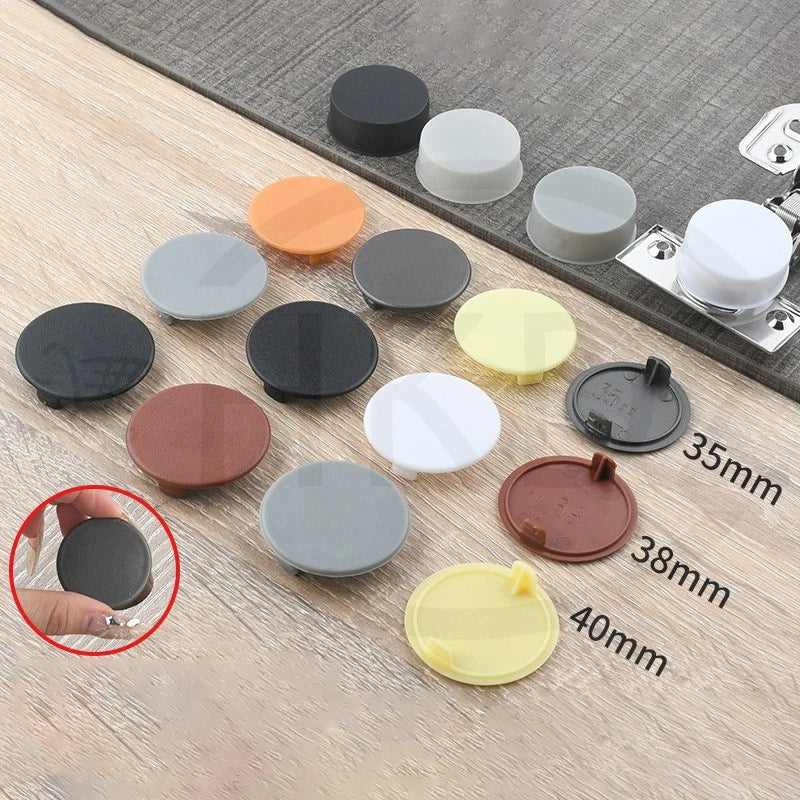 Plastic Screw Caps Covers – 5mm to 40mm Push-in Furniture Hole Plugs, Black, White and Brown