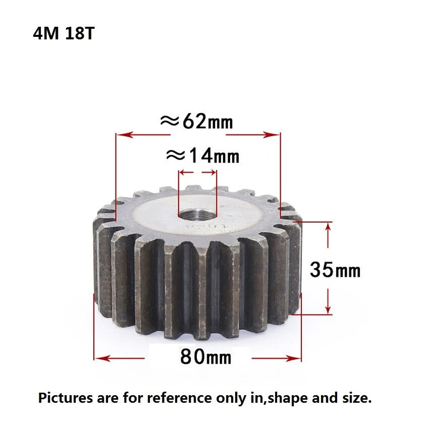 45# Steel 4Mod 10T-80T Spur Gears Thickness 35mm Motor Pinion Transmission Gear