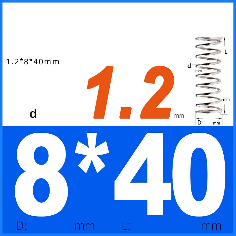 Compression Spring 1.2mm Wire Dia 8mm - 13mm OD Small Pressure Springs
