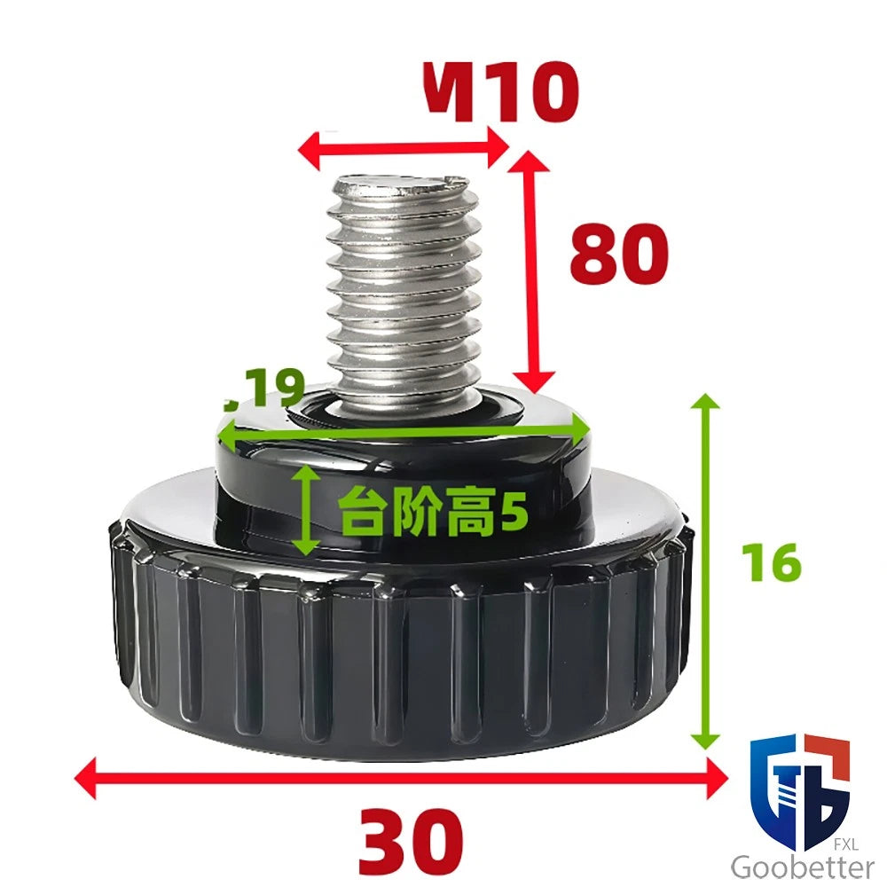 Knurled Thumb Screws with Round Plastic Handle — M3 M4 M5 M6 M8 M10 Clamping Knob Bolts