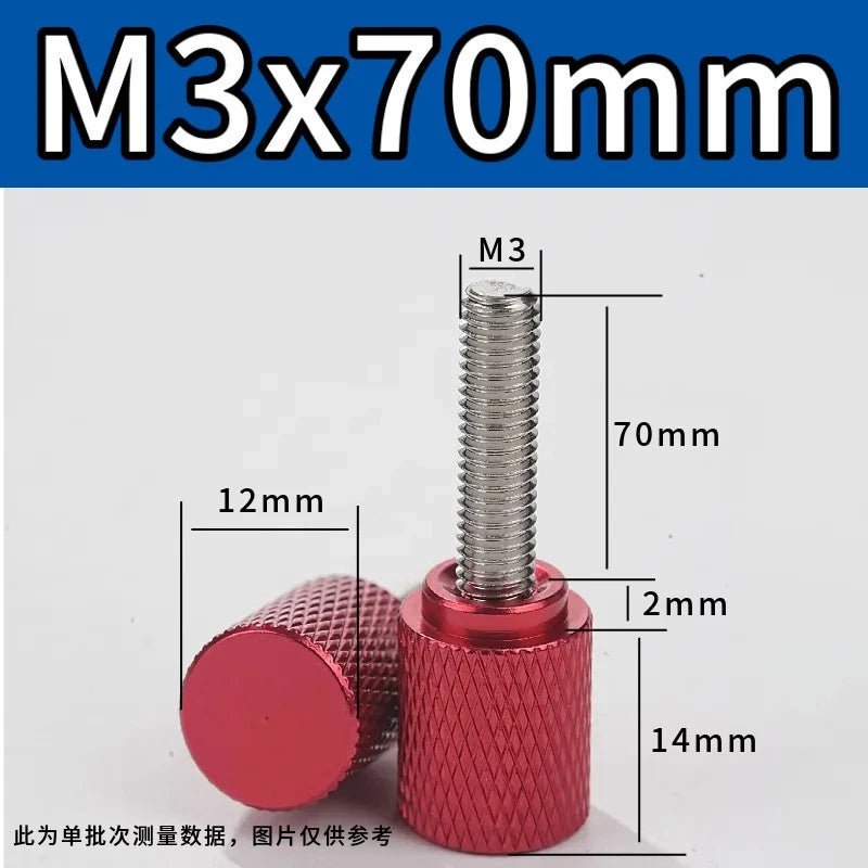 M3 Knurled Thumb Screws – Colored Anodized Aluminum, 6mm to 100mm, 10 Colors - HomeDIYer