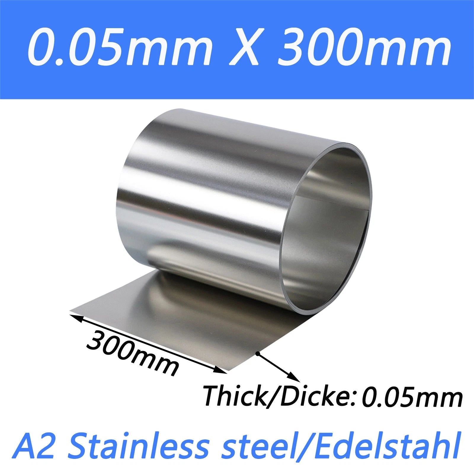 Stainless Steel Flat Bar Plate Steel Metal Strip A2 10 20 30 50-400mm Width