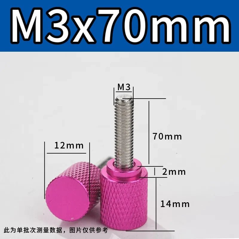 M3 Knurled Thumb Screws – Colored Anodized Aluminum, 6mm to 100mm, 10 Colors - HomeDIYer