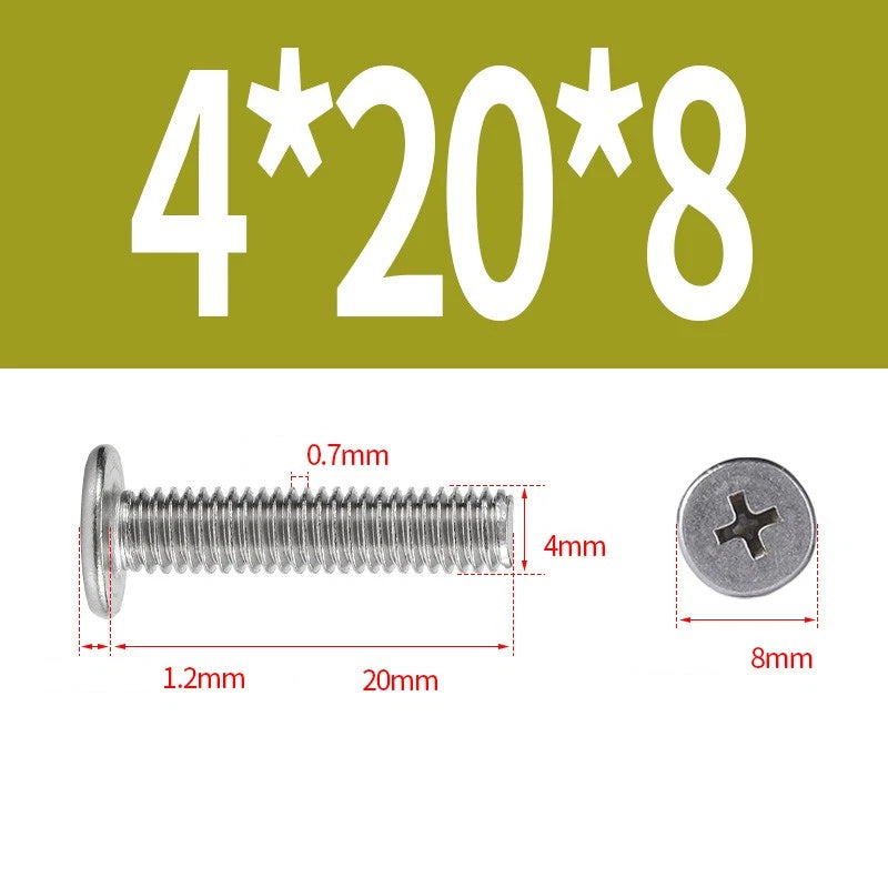M1–M8 Ultra Thin Flat Head Phillips Machine Screws – A2 Stainless Steel, Fully Threaded