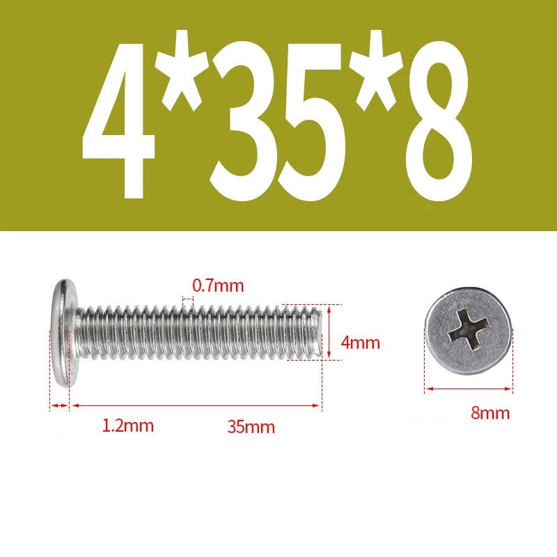 M1–M8 Ultra Thin Flat Head Phillips Machine Screws – A2 Stainless Steel, Fully Threaded