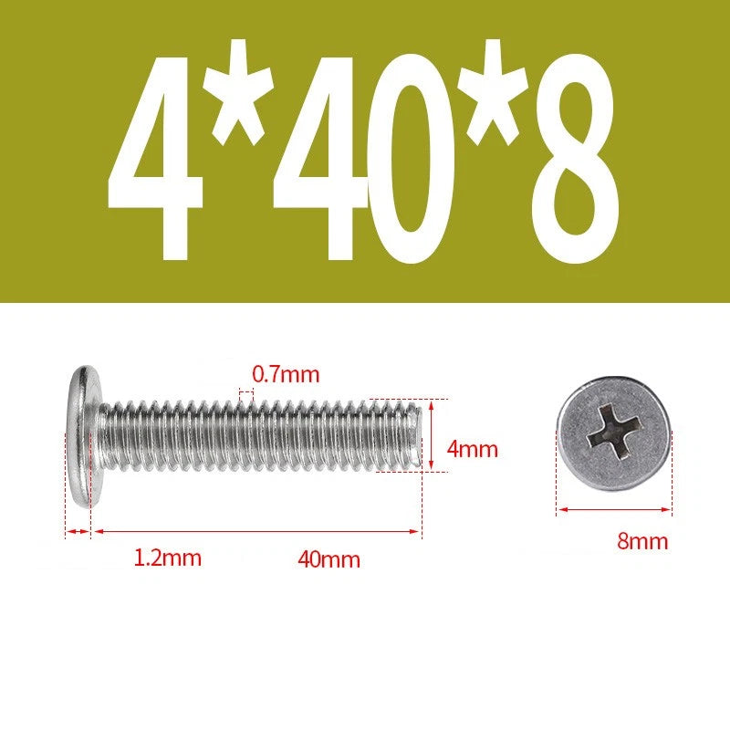 M1–M8 Ultra Thin Flat Head Phillips Machine Screws – A2 Stainless Steel, Fully Threaded