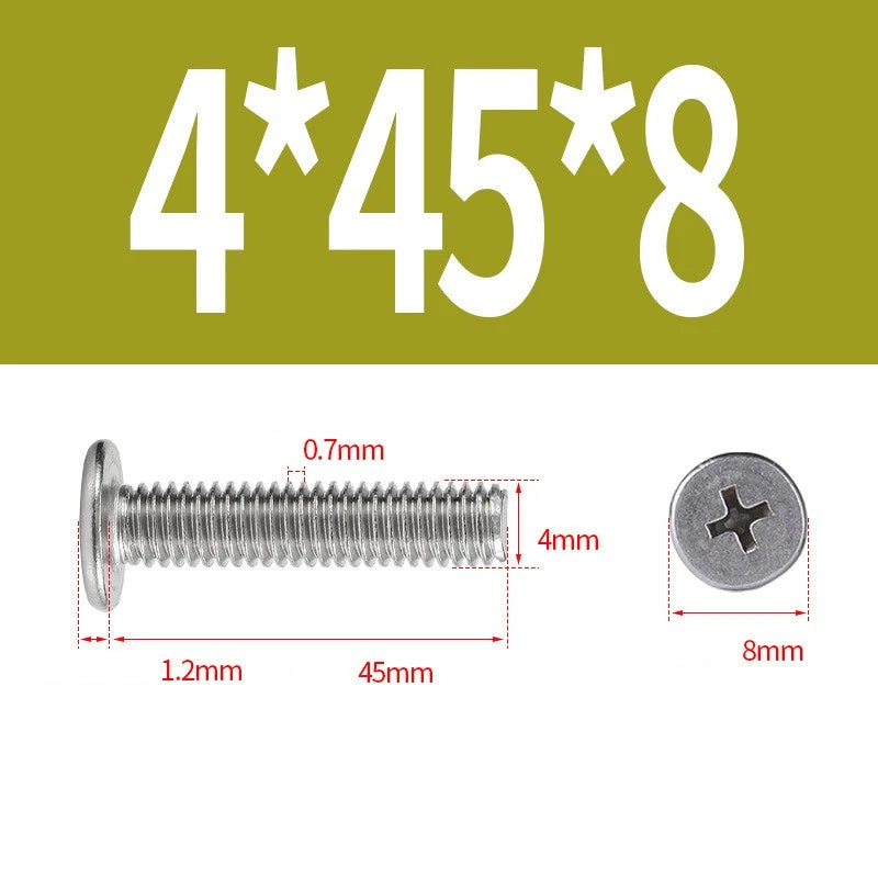 M1–M8 Ultra Thin Flat Head Phillips Machine Screws – A2 Stainless Steel, Fully Threaded