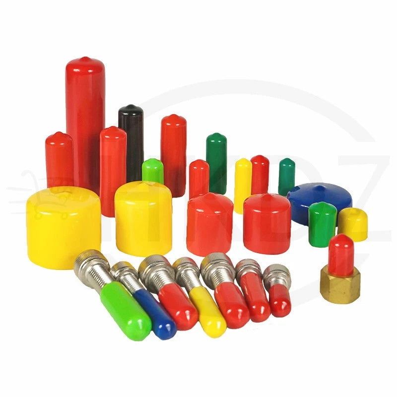 PVC End Caps for Screws, Bolts, Rods, Tubes & Cables – Thread Cover Protector, Rubber Plastic Caps (12-114mm, Multiple Colors)