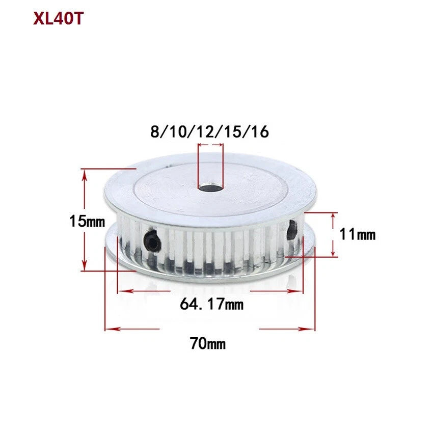 XL 10T-40T Timing Pulley Pitch 5.08mm Without Step Synchronous Wheel Width 11mm