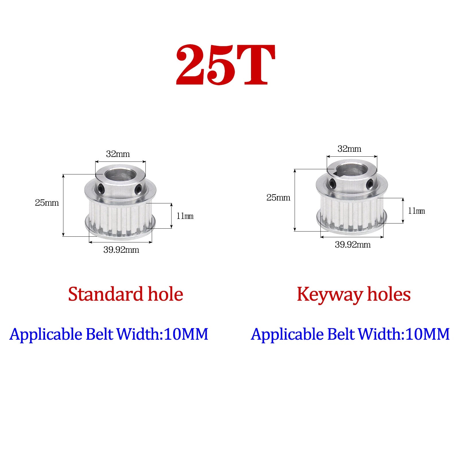 XL Timing Belt Pulley Keyway Bore,BF/K 15T 16T 18T 24T 25T For CNC, 3D Printer
