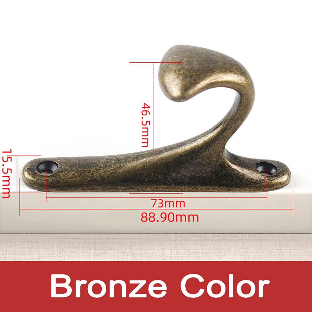 Zinc Alloy Single Hook Clothes Coat Robe Bathroom Wall Hooks Hanger Black Golden