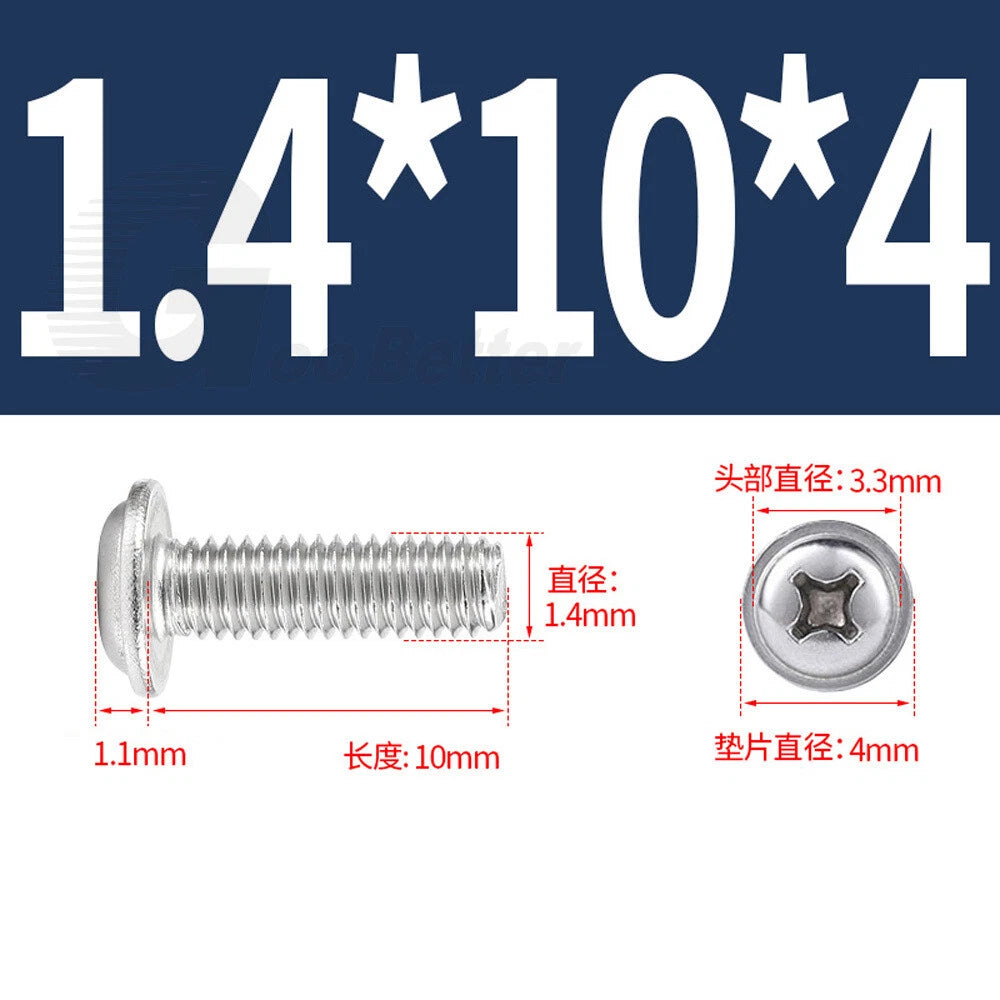 Flanged Phillips Pan Head Machine Screws – A2/A4 Stainless Steel, M1.4 to M6 (304/316)