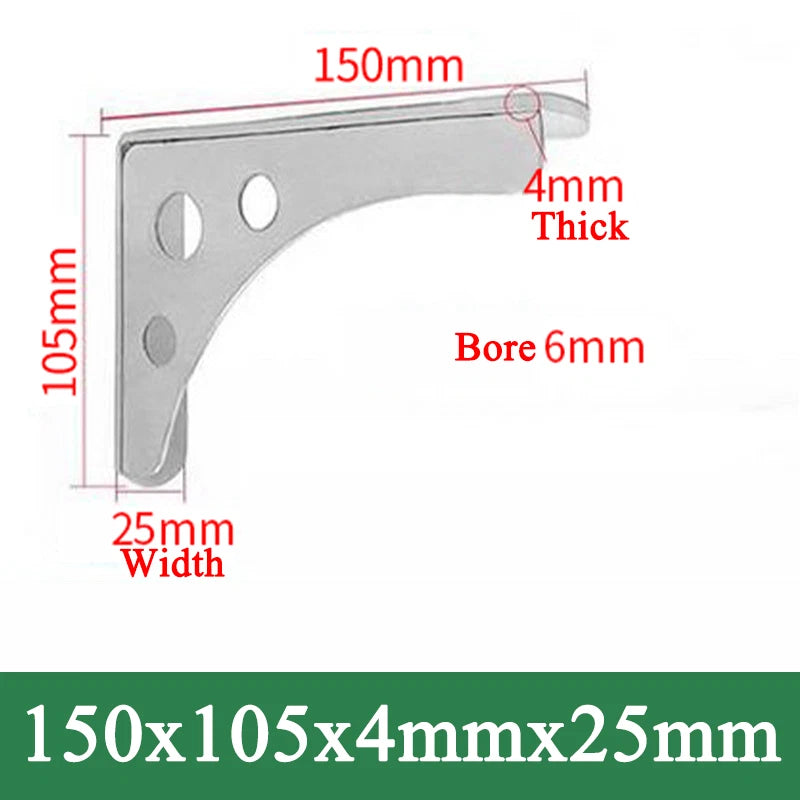 Stainless Steel Wall Mount Shelf Bracket Triangular Support Bookshelf/Storage