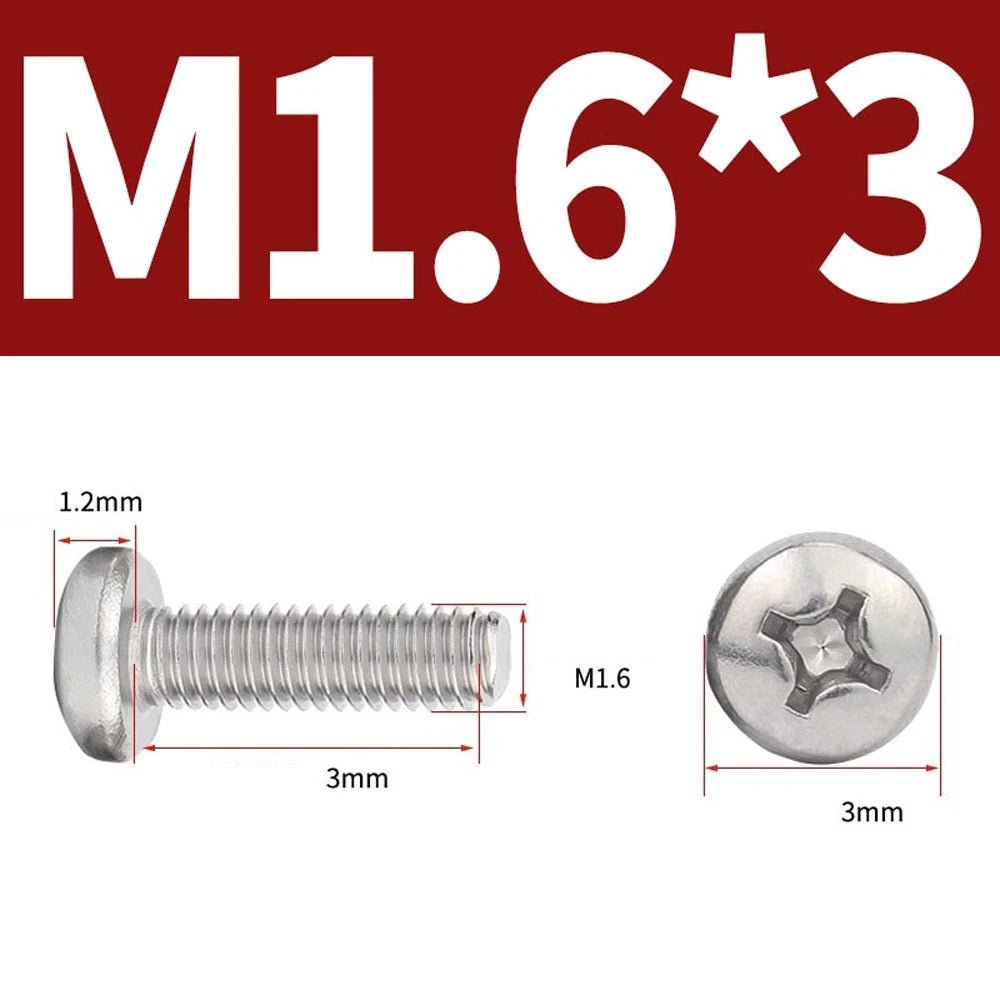 Phillips Pan Head Machine Screws — A4 Marine Grade Stainless Steel, DIN 7985 (M1.6–M10) - HomeDIYer