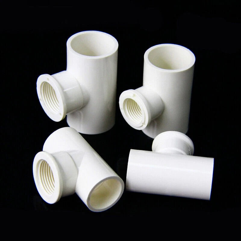 PVC Pipe Fittings Tee Socket 1 2" -2" BSP Threaded T Type Solvent Weld 3-Way
