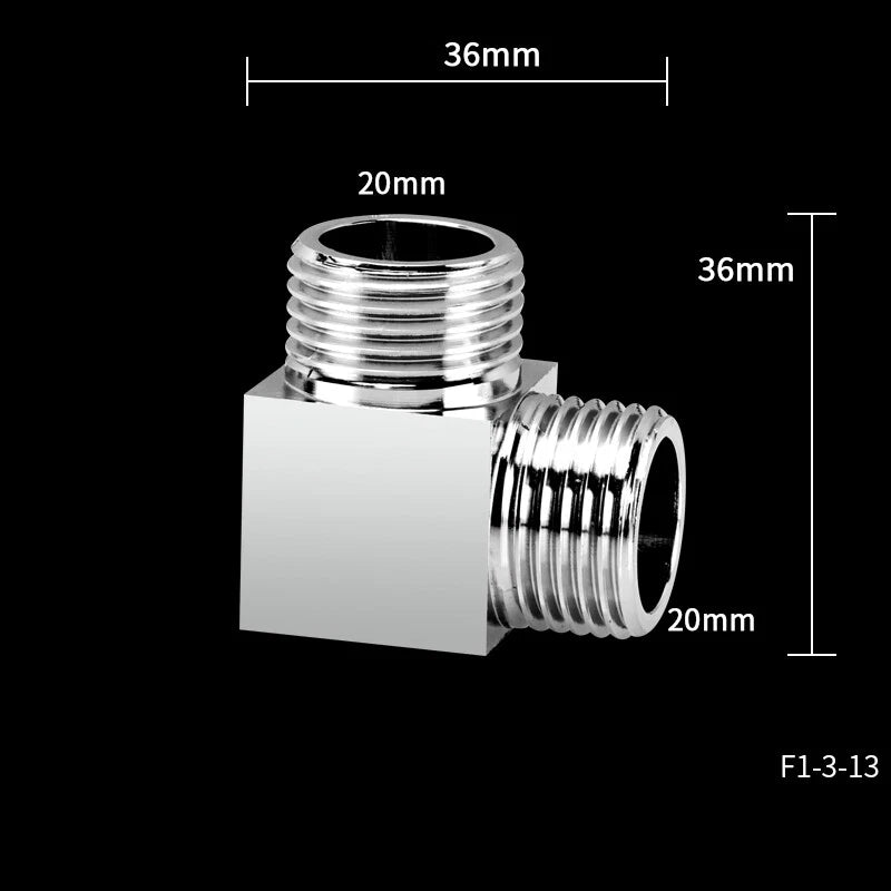 Copper Nickel Plated Diverter Valve Adapter Connector for Hose & Bath Shower