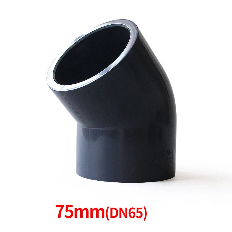 Black PVC Pipe 45° Elbow Plumbing Fittings Connector Coupling Water 20-110mm