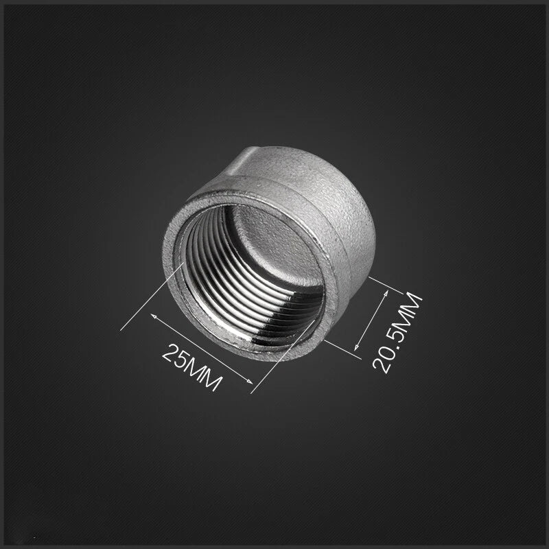 304 Stainless Steel BSP Blanking End Cap Pipe Fittings — Male & Female 1/4" to 1-1/2"
