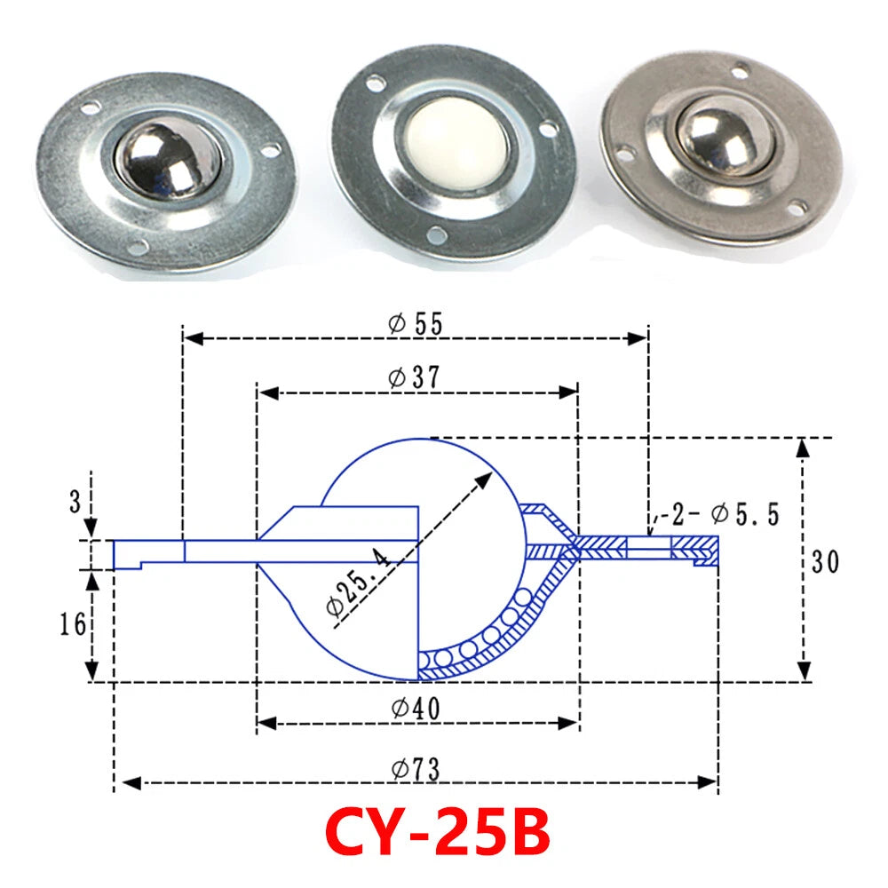 Ball Transfer Bearing Unit Bearing Casters Conveyor Roller Universal Flange Base