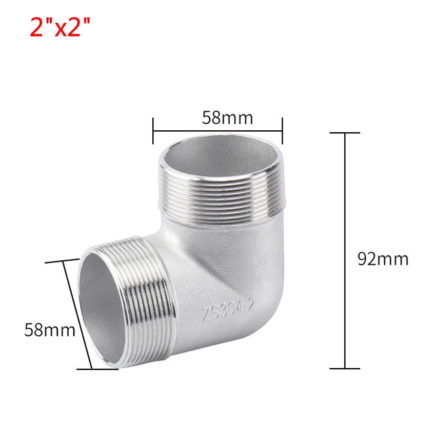 A2 Stainless Steel BSP Male Elbow Pipe Fitting — 1/4" to 2" Equal & Reducing