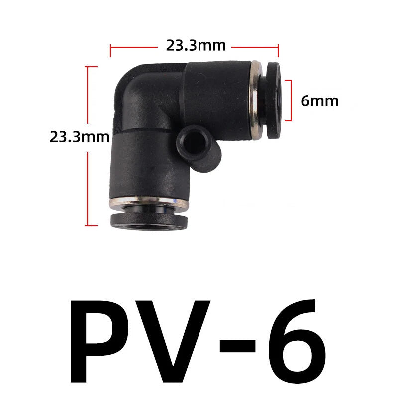 3 4 6mm Pneumatic Push Fit Straight Elbow T-Piece Connector Air Water Lines Hose