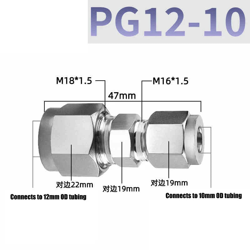 304 Stainless Steel Compression Reducing Connector | A2 Push-Fit Tube Reducer