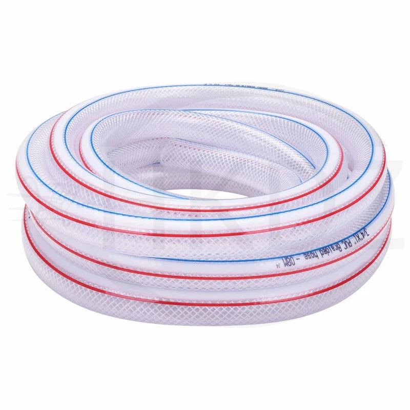 Clear Flexible PVC Braided Hose Pipe — Food Grade, Reinforced, Water Oil Air Tube