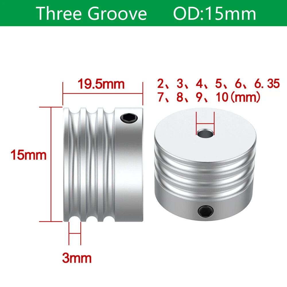 U Grooved Pulley PU Round Belt Pulleys Aluminum Groove Width 3mm OD 15-30mm