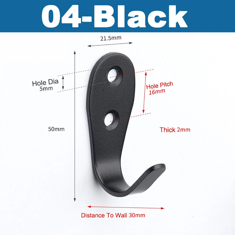 Stainless Towel Coat Heavy Duty Door Wall Mounting J Hooks Hanger Single Holder