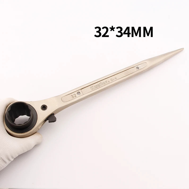Chrome Vanadium Steel Plum Dual-Use Pointed Tail Socket Ratchet Wrenches