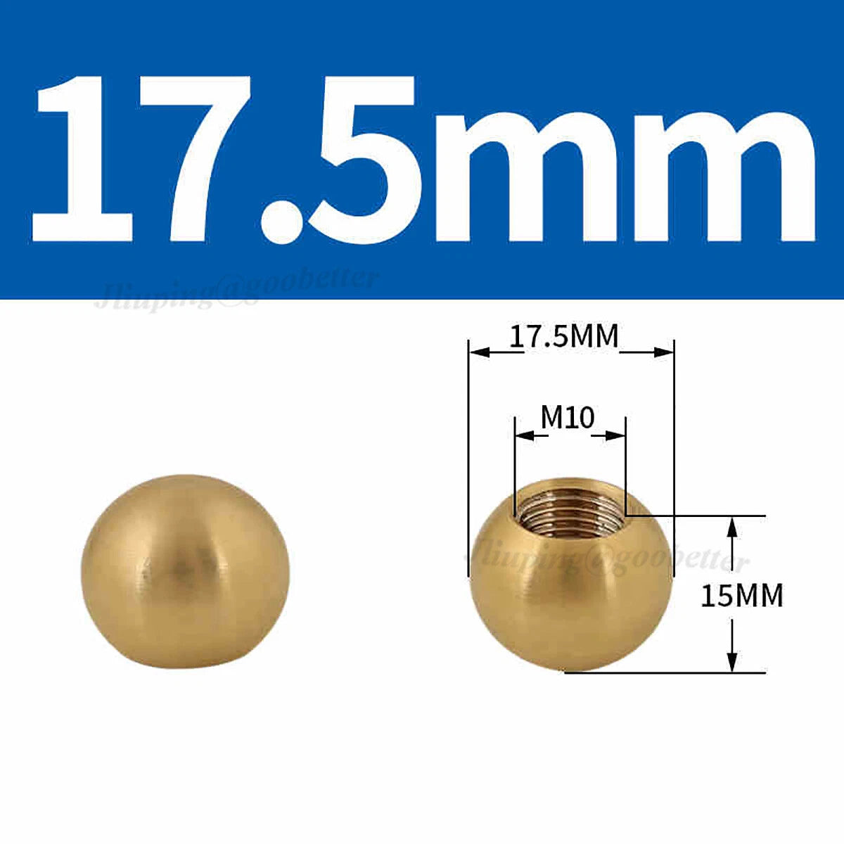 Brass Ball Cap Nuts – Lamp Finial Screw Caps, Female Thread M3 to M12, Ball Diameter 6–25mm
