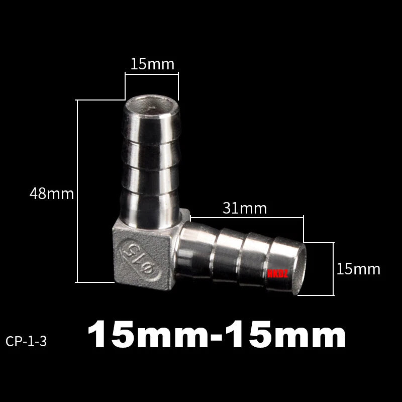 304 Stainless Steel Hose Barb 90° Elbow Fitting — BSP Taper Thread